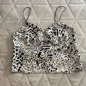 Silk animal print crop top